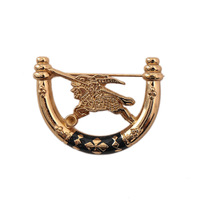 ブローチ 4.5×3cm バーバリーズ 43215 ゴールド系 メンズ 存在感のあるホースロゴデザイン