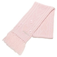 【50%OFF】リボン×パール調パーツつき柄編みマフラー