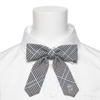 ロゴ刺しゅう入りチェック柄リボンタイ