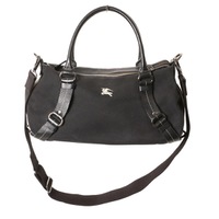 ロゴ刺繍2WAYキャンバスショルダーハンドバッグ  バーバリーブルーレーベル br01001667 BURBERRY BLUE LABEL ブラック レディース