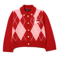 ロゴ刺繍アーガイルニットドンキージャケット 100A バーバリーロンドン 71008 BURBERRY LONDON レッド ボーイズ