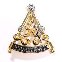 扇形ブローチ 22636 バーバリーズ ゴールド系 レディース