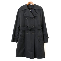 内側チェック柄腰ベルト付きトレンチコート　インナー付き 38 バーバリーロンドン 63192 BURBERRY LONDON ブラック系 レディース