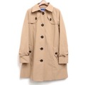 裏地チェックフーデットロングコート 38 バーバリーブルーレーベル 73891 BURBERRY BLUE LABEL ベージュ レディース