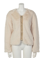 ファーノーカラーブルゾン/ベージュ