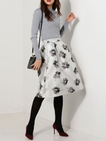 〓★JOCDF フラワージャカード　タックスカート / 花柄/NAVY