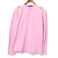 ショルダーチェックヘンリネックロングスリーブカットソー 3 バーバリーブラックレーベル 73919 BURBERRY BLACK LABEL ピンク メンズ