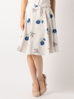 花柄サーキュラースカート/クロ