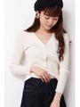 ウォームリブニットカーディガン/ホワイト(030)