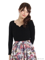 【鈴木優華さん着用】12Gスカラップネックニット/ムラサキ