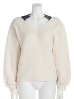 【Latina】ふわニットスカラレーストップス【別売りSETUP】/ブラック(027)