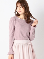 シェリルパワーショルダーカットトップス/シロ