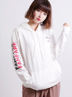 WEGO/フラッグスリーブロゴプリントパーカー