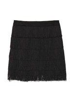 【emmi atelier】フリンジコンパクトスカート/BLK