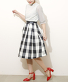 【5倍pt対象】ビックギンガムチェックフレアスカート