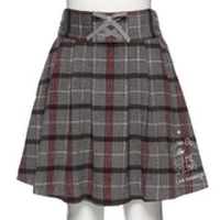 【50%OFF】起毛チェックレースアップフレアスカパン