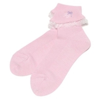 ラメリブ折り返しショートクルーソックス