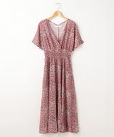 ウエストシャーリングカシュクールワンピース(ギンガムチェック/ドット/花)