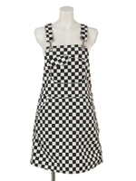 OVERPLAY JUMPER SKIRT/WHITE×BLACK
