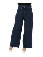 ３ボタンデニムワイドパンツ/INDIGO