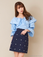 エンブロイダリースカパン/ネイビー