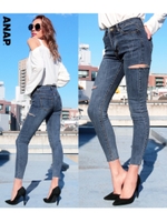 【ANAP】サイドカットスキニーデニムパンツ/ブルー(019)