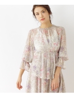 シアーフラワーブラウス/ピンク系(070)