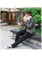 センターラインニットパンツ/ブラック