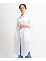 ファインコットンベルテッドロングシャツドレス/ホワイト(001)