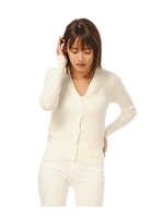 リブニットカーディガン/WHITE