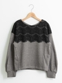 レース付ツイードプルオーバー/グレー