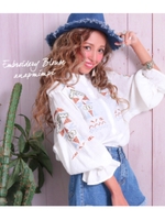 【anap mimpi】刺繍シャツ/ホワイト(001)