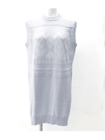 【CHILLE】柄デザインニットワンピース/ライトグレー(007)