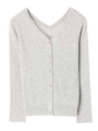 ・ビジュー釦2wayニットカーディガン/杢ライトグレー