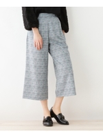 アルガンオイル加工 やわらかガウチョパンツ/ブラック(219)