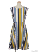 オパールマルチストライプワンピ/ブルー