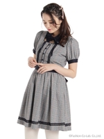 グレンチェック柄バイカラーワンピース/コン