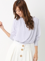 シフォン付きニット/ネイビー