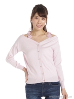 フラワーモチーフオフショルニット/イエロー