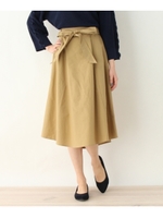 ヘムラインミモレスカート/ライトベージュ(051)