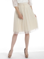 レースプリーツスカート/ベージュ