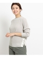 【洗える】【WEB限定あり】レースアップニットプルオーバー/ライトグレー(011)