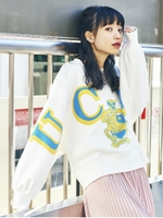 カレッジビッグシルエットプルオーバー/ホワイト