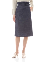 スラブシャンブレースカート/ベージュ(040)