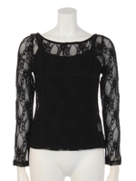 総レースブラウス/ブラック
