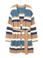 MIXヤーンマルチボーダーニットトッパ―/ブルー×ベージュボーダー1(111)