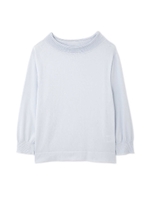 ◆大きいサイズ◆ボートネックニット/サックスブルー(110)