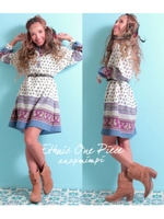 【anap mimpi】エスニックデザインワンピース/パープル(022)