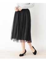 ドットチュールスカート/ブラック(019)