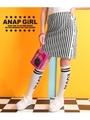 【ANAP GIRL】ニットツイルテープ付タイトスカート/ブラック/ホワイト(051)